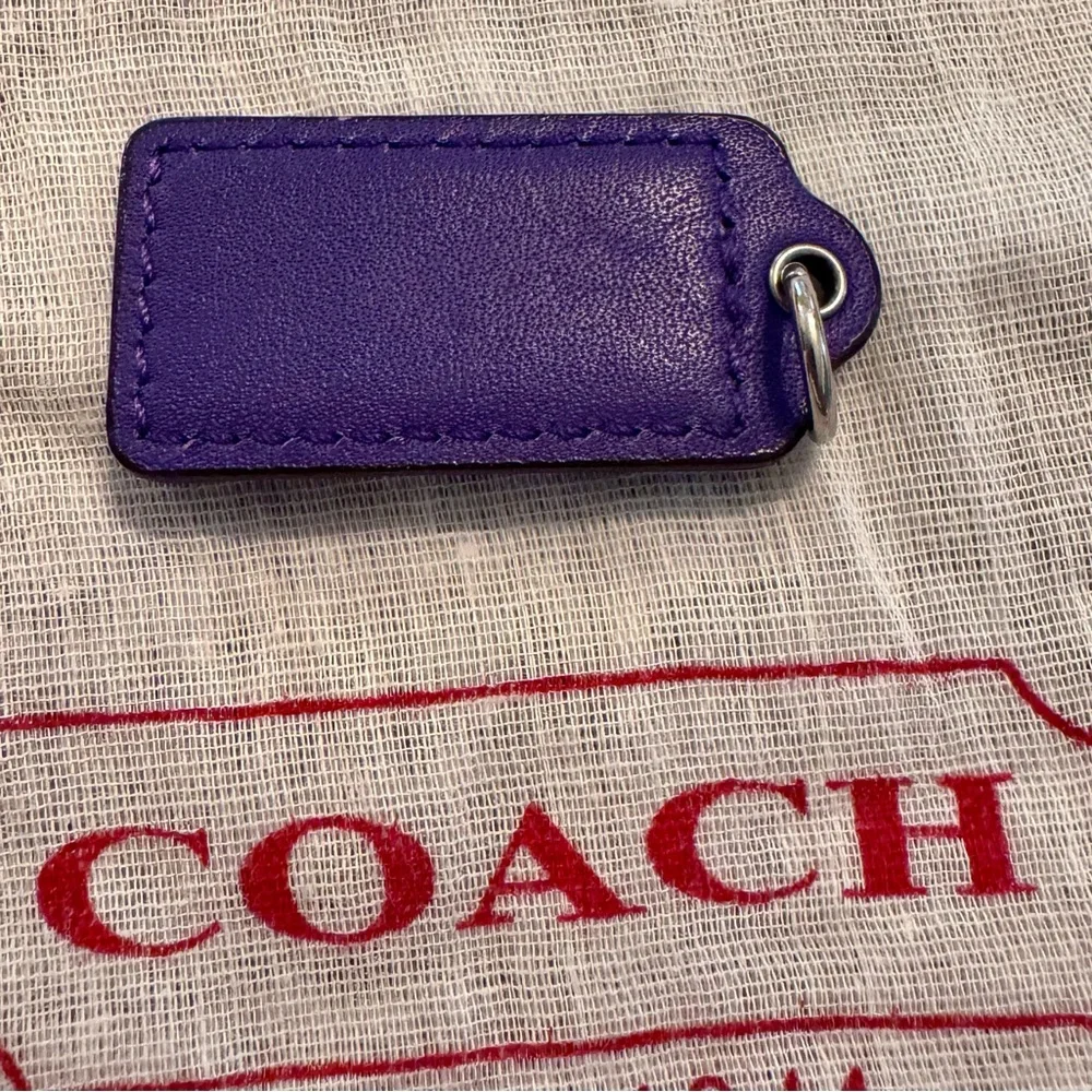 Coach Vibrant Purple Leather Hang Tag - Picture 2 of 3
